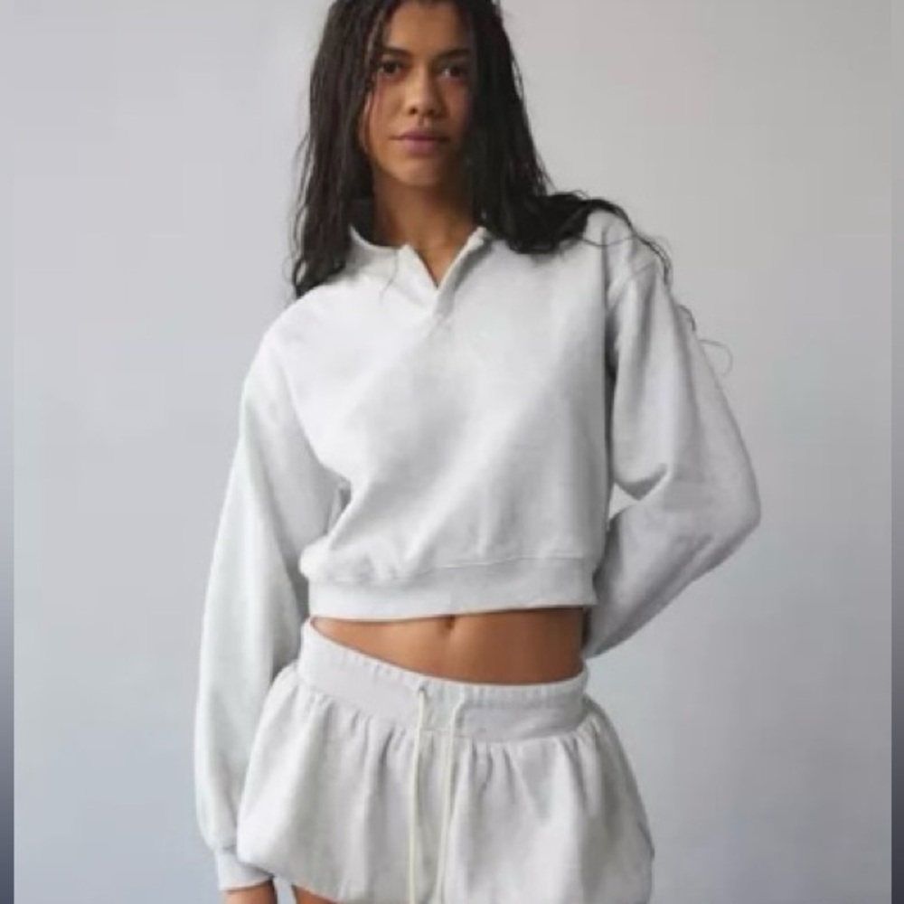 Urban Outfitters: Out From Under Maya Cropped Long Sleeve Polo Top